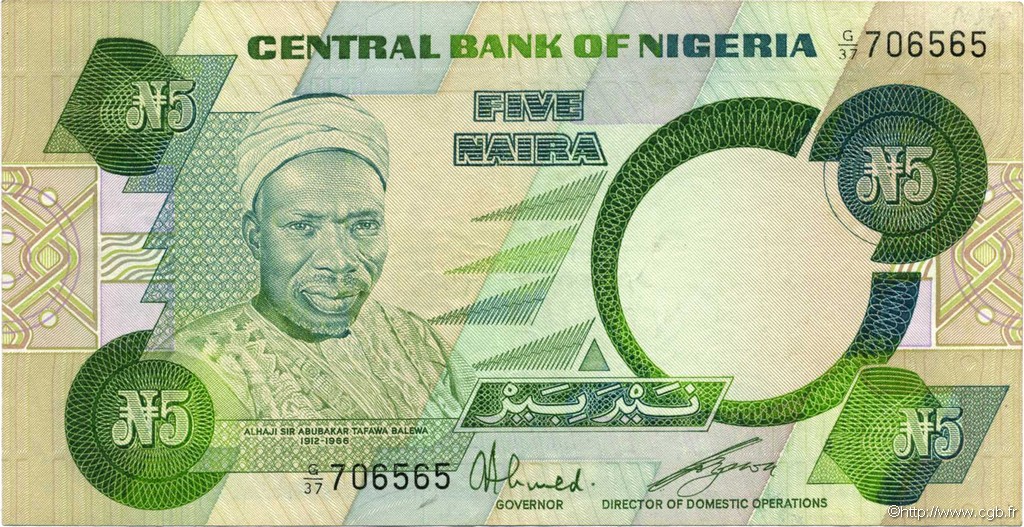 5 Naira NIGERIA  1979 P.20c TTB