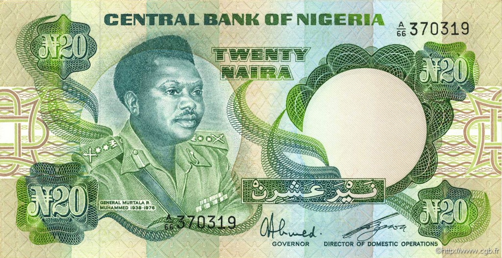 20 Naira NIGERIA  1984 P.26a SPL+