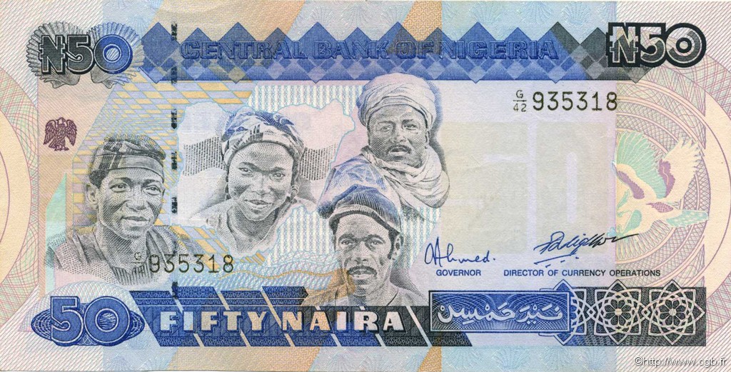 50 Naira NIGERIA  1991 P.27b EBC