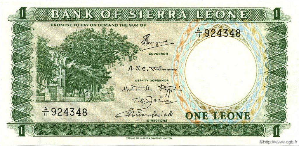 1 Leone SIERRA LEONE  1970 P.01c SPL