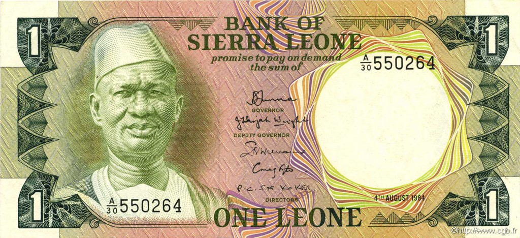 1 Leone SIERRA LEONE  1984 P.05e TTB+