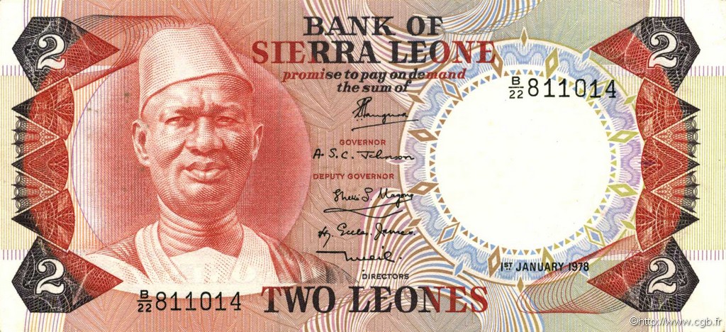 2 Leones SIERRA LEONE  1978 P.06b SUP