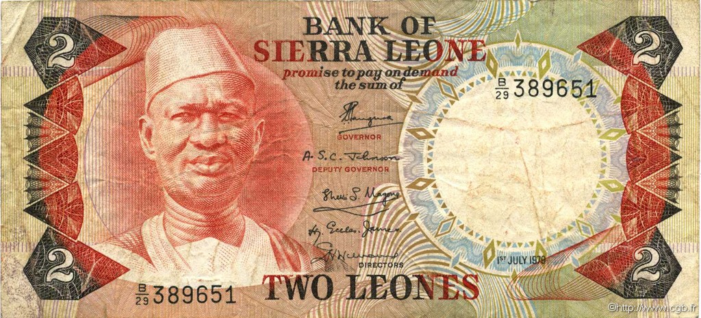 2 Leones SIERRA LEONE 1978 P.06c TB