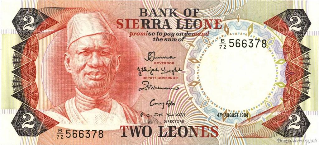 2 Leones SIERRA LEONE  1984 P.06g NEUF