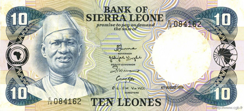 10 Leones SIERRA LEONE  1984 P.08c SUP