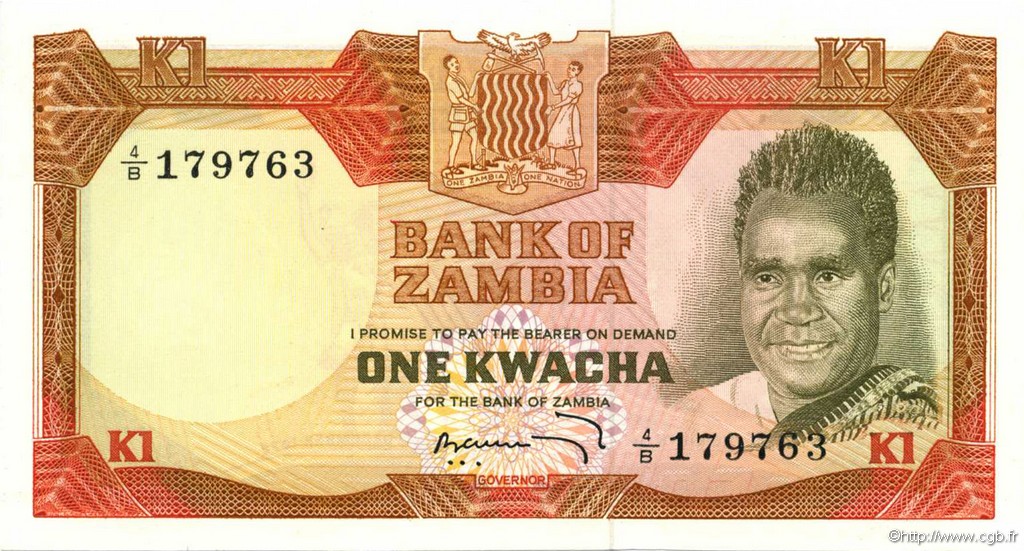 1 Kwacha ZAMBIE  1973 P.16a NEUF