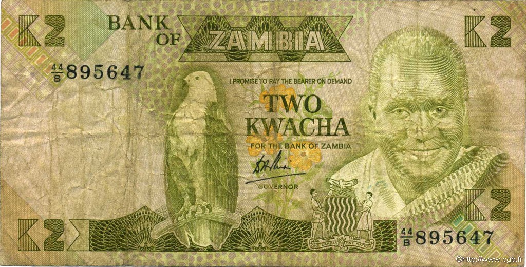 2 Kwacha ZAMBIE  1980 P.24b TB
