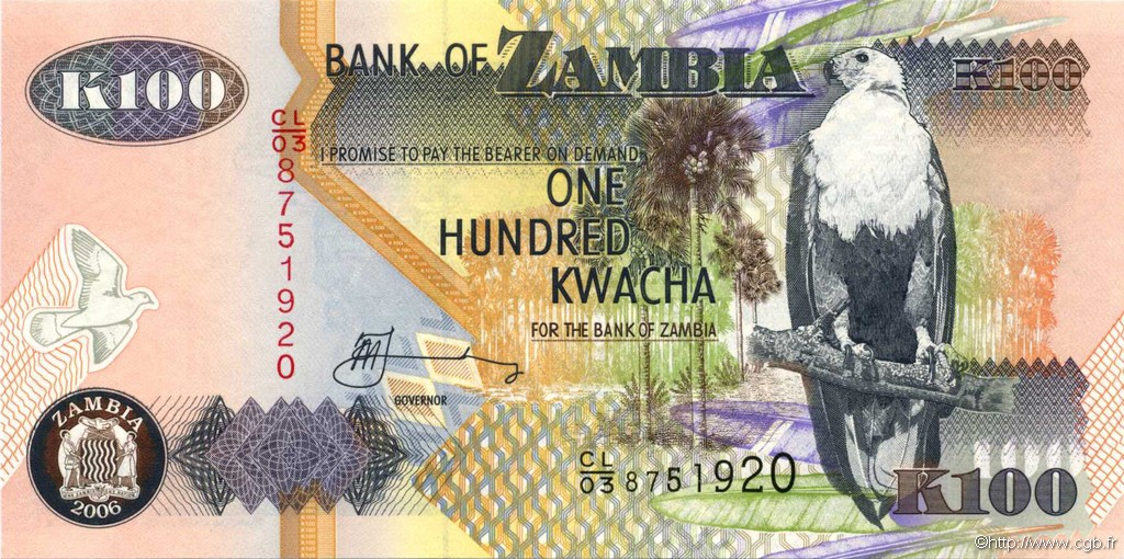 100 Kwacha ZAMBIE  2006 P.38f NEUF
