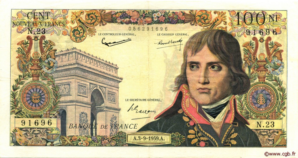 100 Nouveaux Francs BONAPARTE FRANCE  1959 F.59.03 TTB à SUP