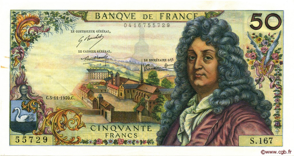 50 Francs RACINE FRANCE  1970 F.64.17 pr.SUP
