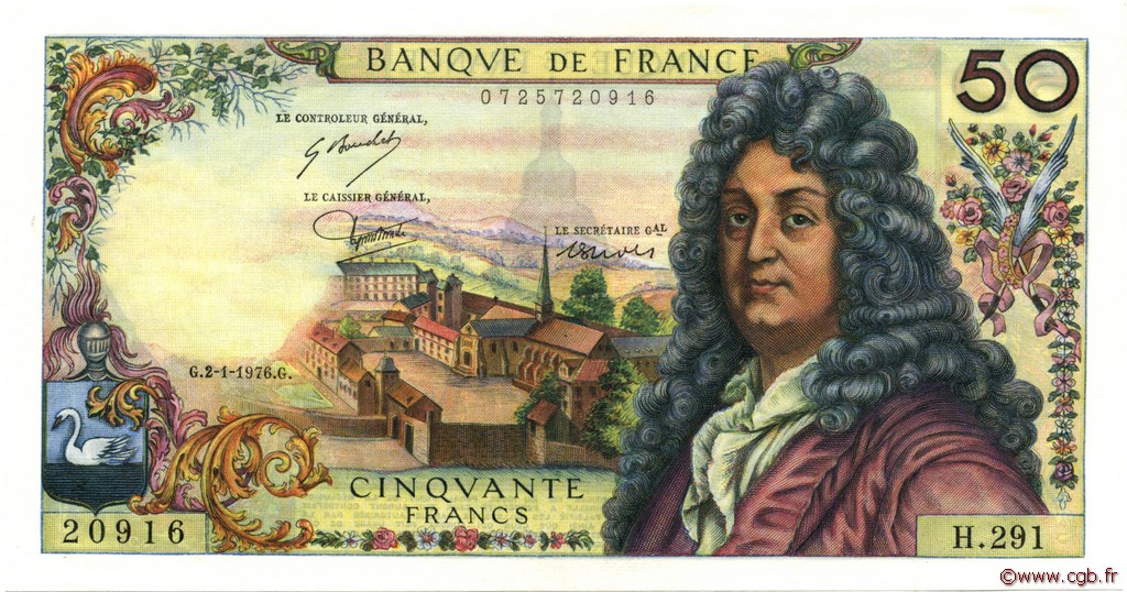 50 Francs RACINE FRANCE  1976 F.64.32 pr.SPL