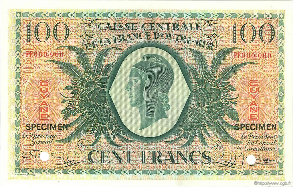 100 Francs Spécimen GUYANE  1944 P.17s pr.SPL