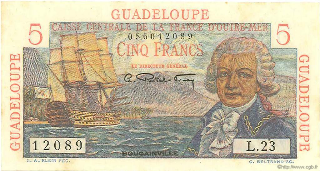 5 Francs Bougainville GUADELOUPE  1946 P.31 SUP+