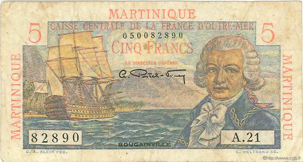 5 Francs Bougainville MARTINIQUE  1946 P.27a TB