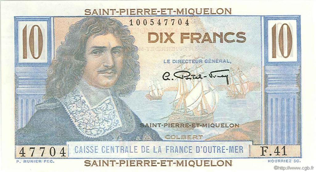 10 Francs Colbert SAINT PIERRE ET MIQUELON  1946 P.23 NEUF