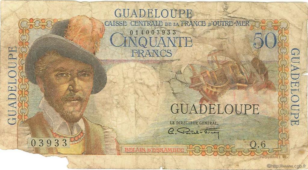50 Francs Belain d Esnambuc GUADELOUPE  1946 P.34 B