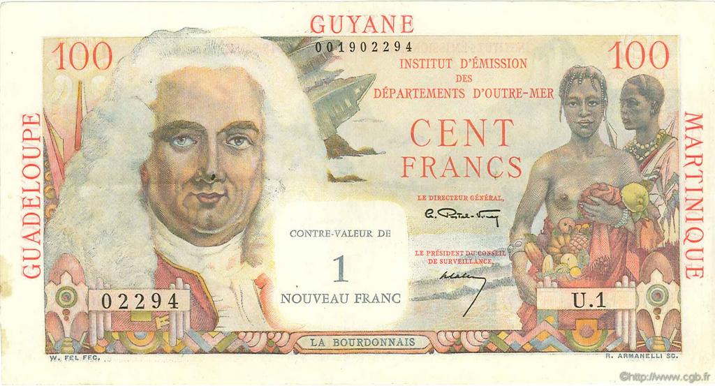 1 NF sur 100 Francs La Bourdonnais ANTILLES FRANÇAISES  1960 P.01 TTB+