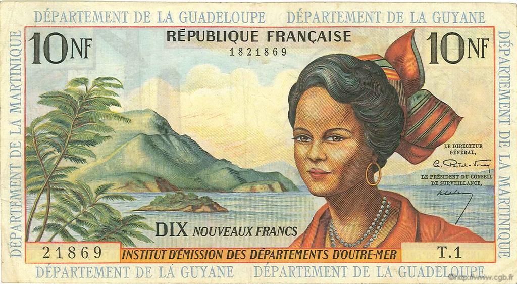 10 Nouveaux Francs ANTILLES FRANÇAISES  1962 P.05a TTB