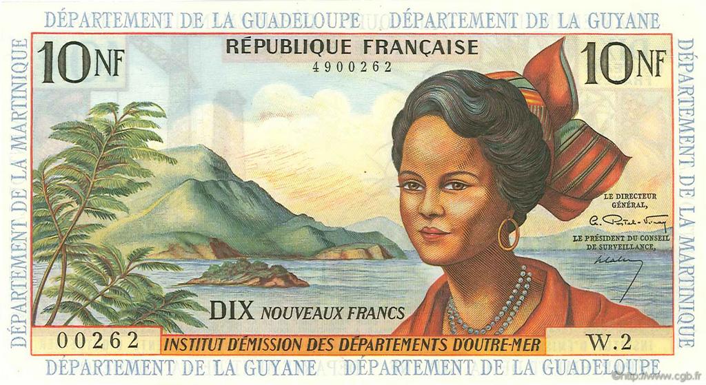 10 Nouveaux Francs ANTILLES FRANÇAISES  1962 P.05a NEUF