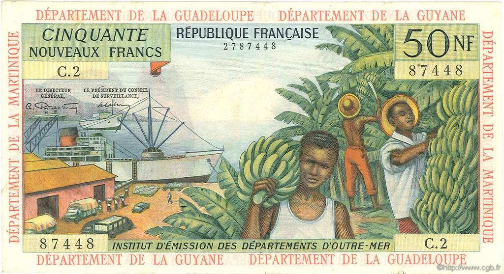 50 Nouveaux Francs ANTILLES FRANÇAISES  1962 P.06a TTB+