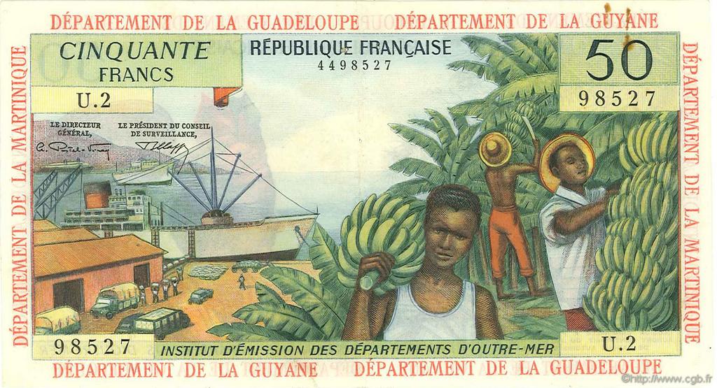 50 Francs ANTILLES FRANÇAISES  1966 P.09b TTB