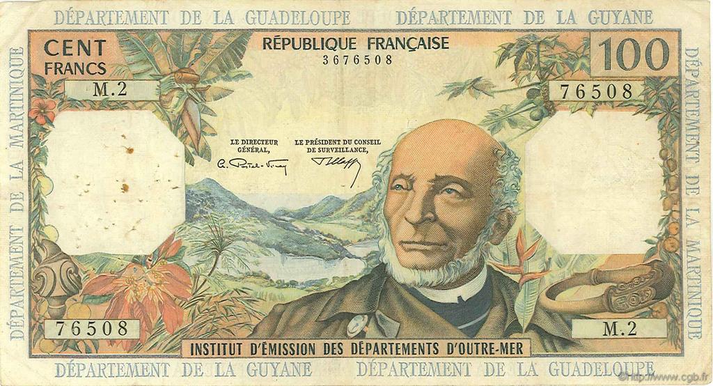 100 Francs ANTILLES FRANÇAISES  1966 P.10b TB