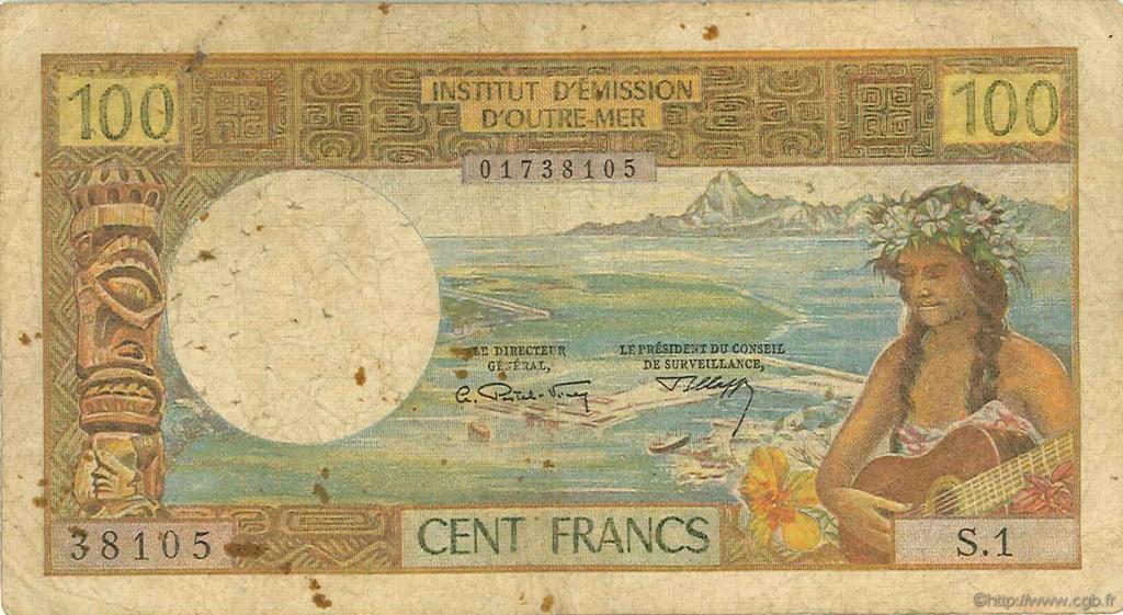 100 Francs TAHITI  1969 P.23 B