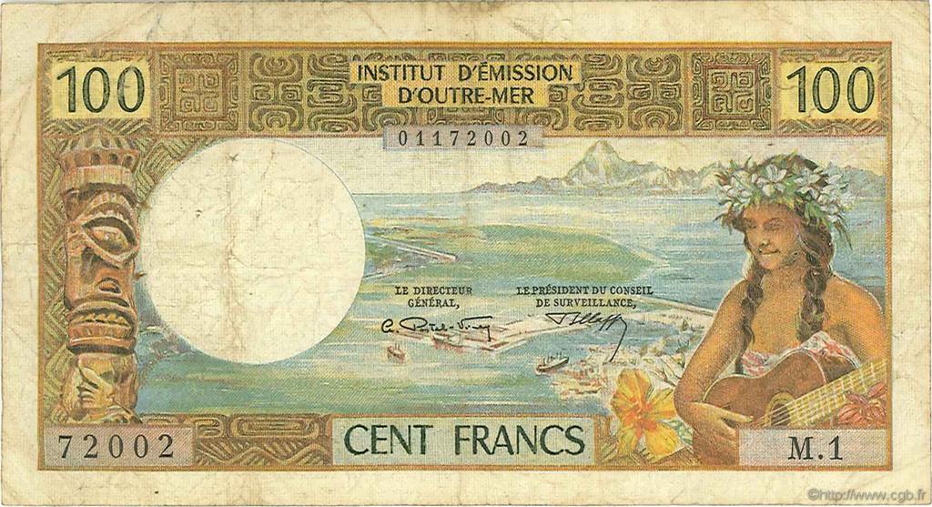 100 Francs TAHITI  1969 P.23 TB