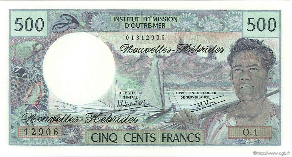 500 Francs NOUVELLES HÉBRIDES  1980 P.19c SPL