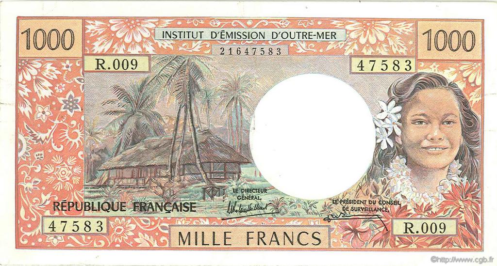 1000 Francs TAHITI  1985 P.27d TTB+