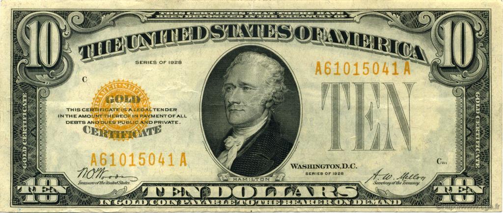 10 Dollars ÉTATS-UNIS D AMÉRIQUE  1928 P.400 TTB+