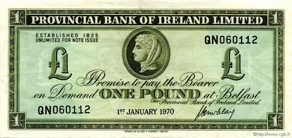 1 Pound IRLANDE DU NORD  1970 P.245 TTB