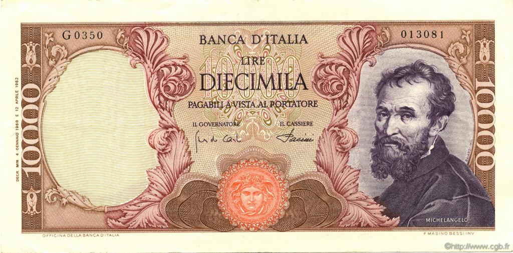 10000 Lire ITALIE  1968 P.097d SUP