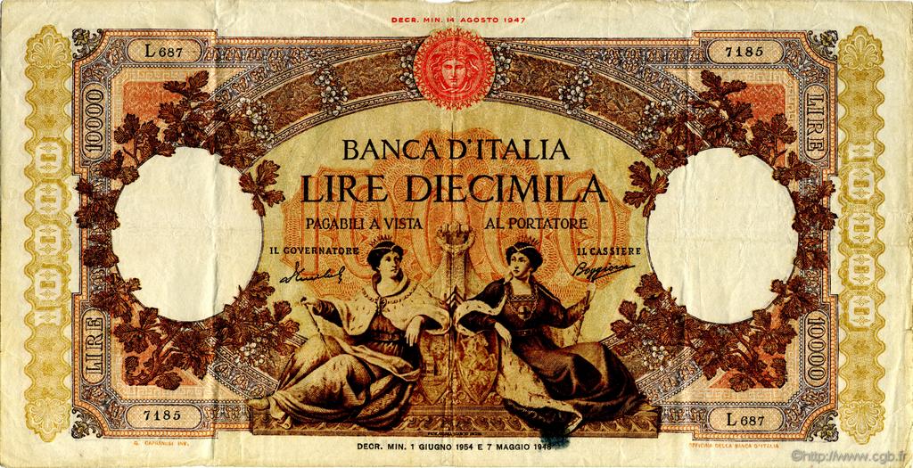 10000 Lire ITALIE  1954 P.089c TTB