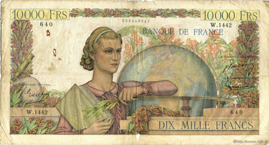 10000 Francs GÉNIE FRANÇAIS FRANCE  1951 F.50.50 B