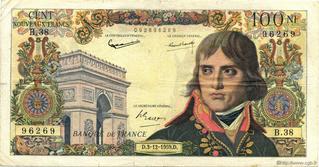 100 Nouveaux Francs BONAPARTE FRANCE  1959 F.59.04 B+