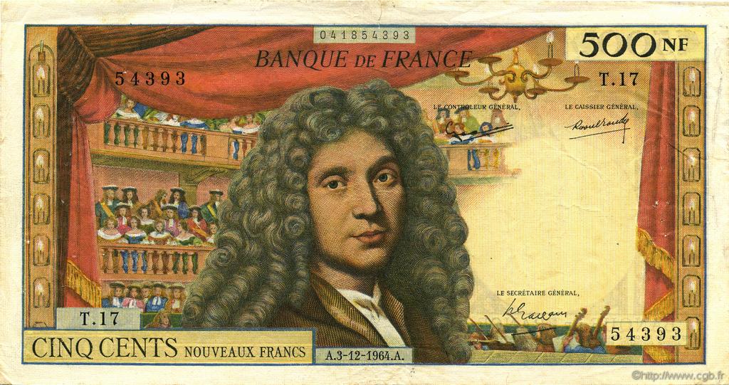 500 Nouveaux Francs MOLIÈRE FRANCE  1964 F.60.07 TTB