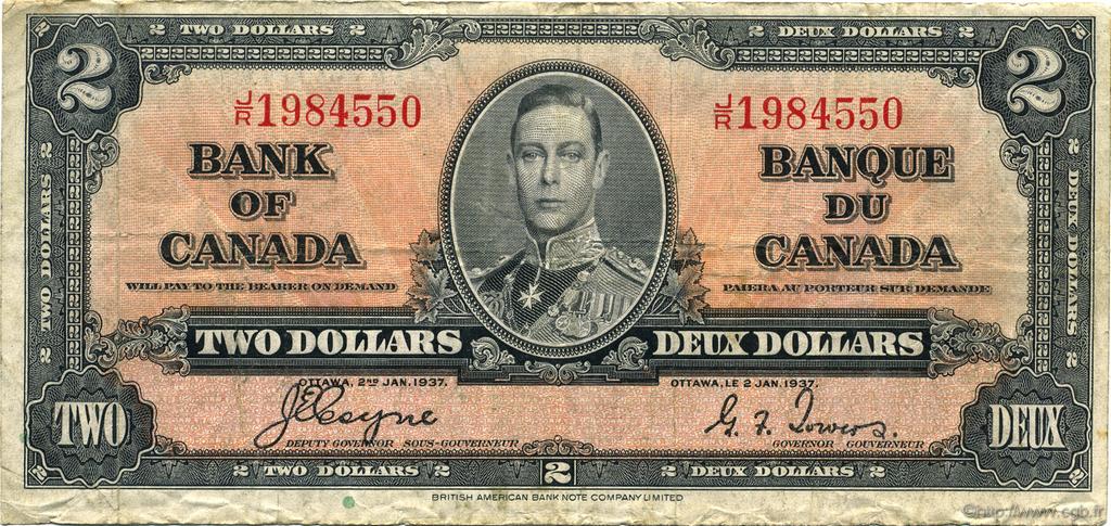 2 Dollars CANADA  1937 P.059c TB