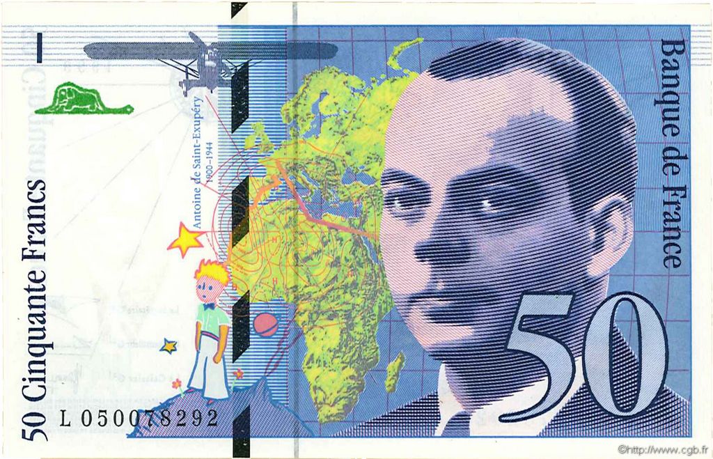 50 Francs SAINT-EXUPÉRY modifié FRANCE  1999 F.73.05 pr.NEUF