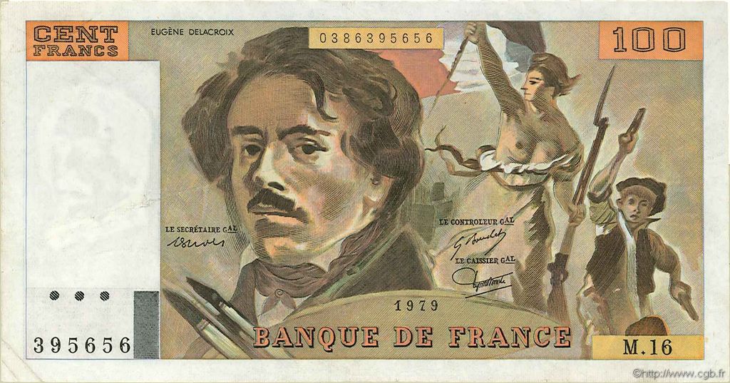 100 Francs DELACROIX modifié FRANCIA  1979 F.69.02c q.SPL