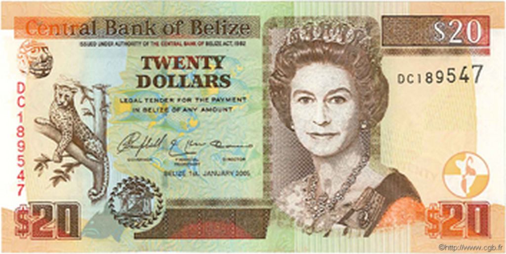 20 Dollars BELIZE  2005 P.69b UNC