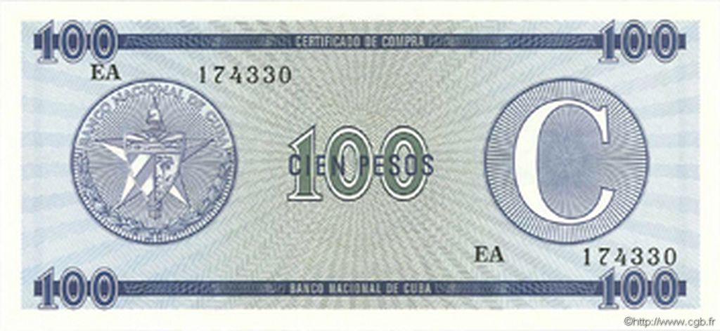 100 Pesos CUBA  1990 P.FX25 NEUF