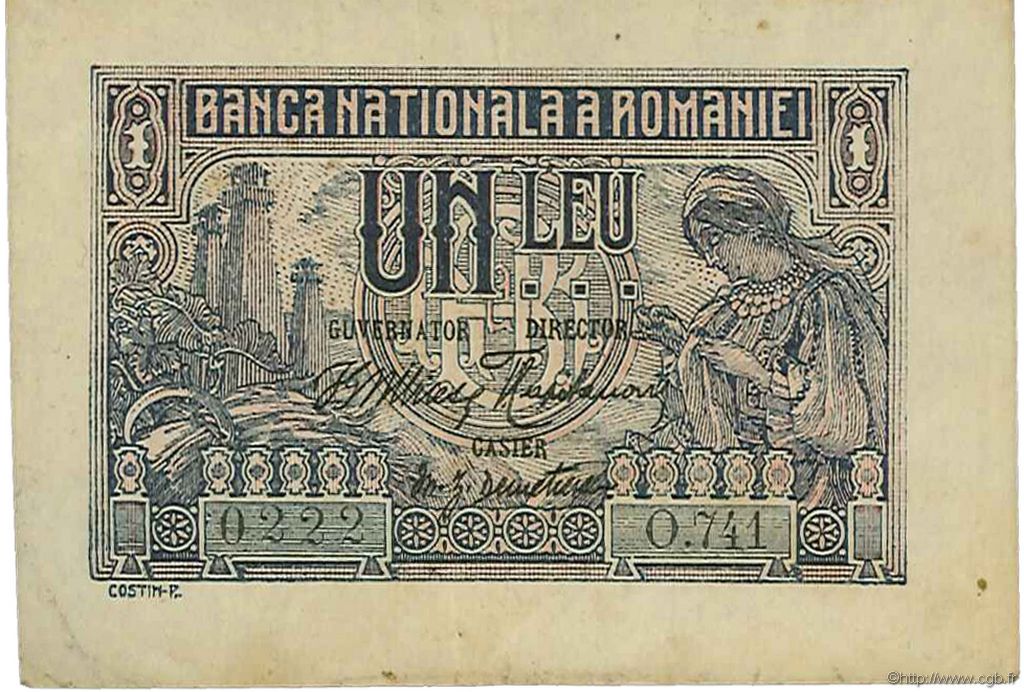 1 Leu ROUMANIE  1915 P.017 TTB