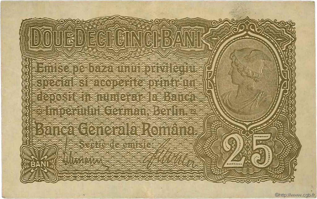25 Bani ROUMANIE  1917 P.M01 SUP