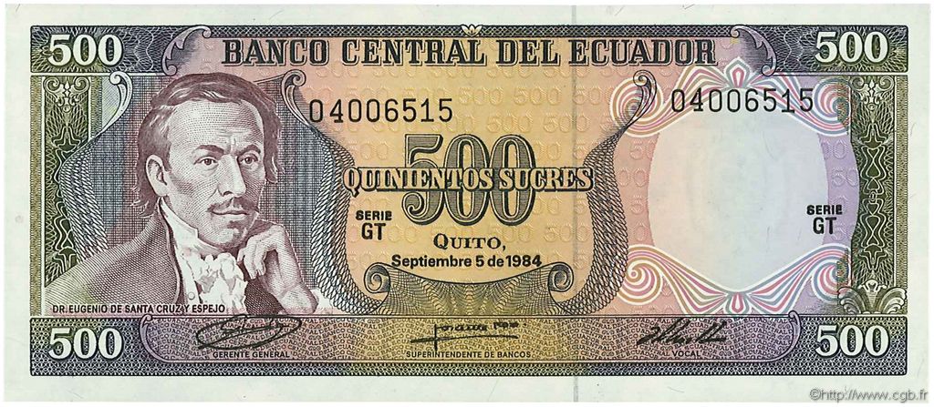 500 Sucres ÉQUATEUR  1984 P.124a NEUF