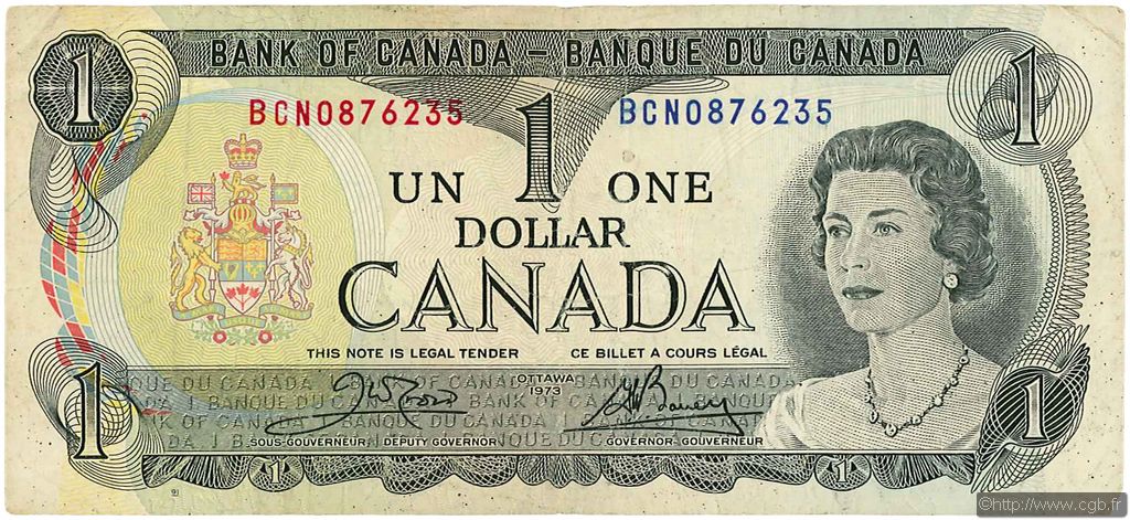 1 Dollar CANADA  1973 P.085c TTB