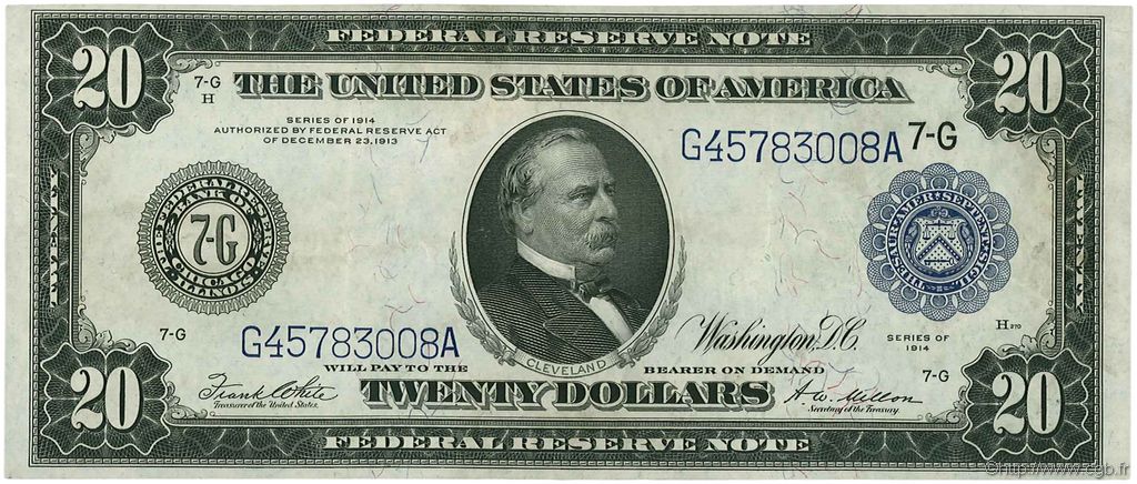 20 Dollars ÉTATS-UNIS D AMÉRIQUE  1914 P.361b SUP+