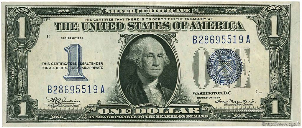 1 Dollar ÉTATS-UNIS D AMÉRIQUE  1934 P.414 pr.SUP