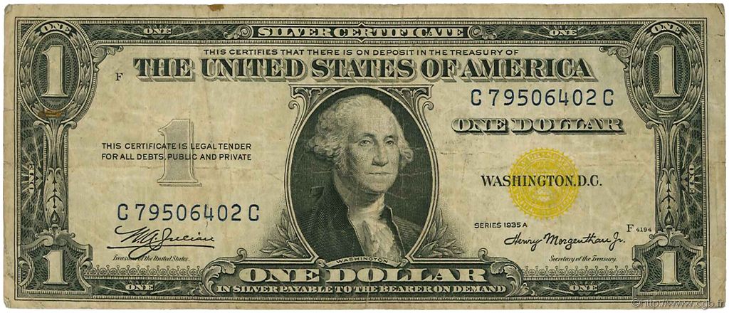 1 Dollar ÉTATS-UNIS D AMÉRIQUE  1935 P.416Ay TB+