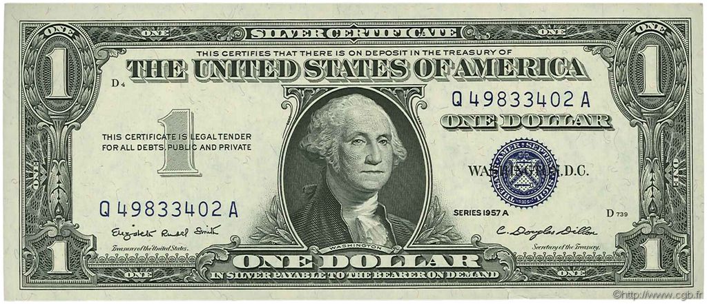 1 Dollar ÉTATS-UNIS D AMÉRIQUE  1957 P.419a SUP